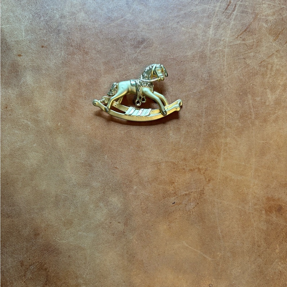 Gold Rocking Horse brooch